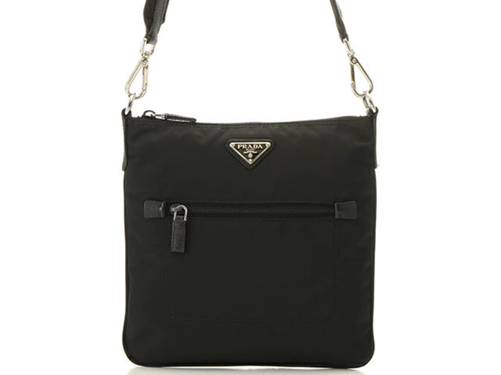 Prada Tessuto Saffiano shoulder bag leather black